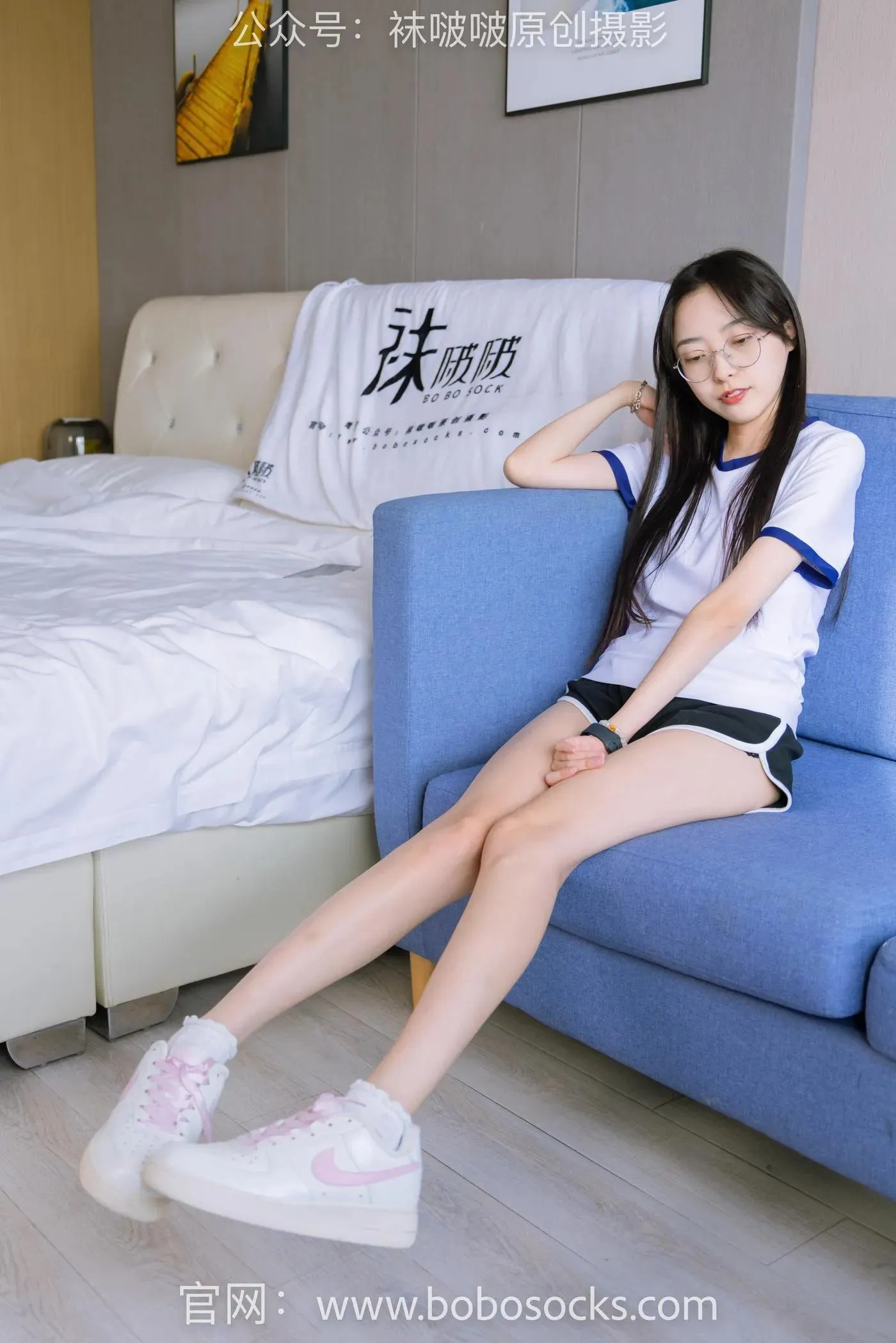 [BoBoSocks袜啵啵]NO.147 稚予-空军一号板鞋、白棉袜、体操服 [139P]插图6